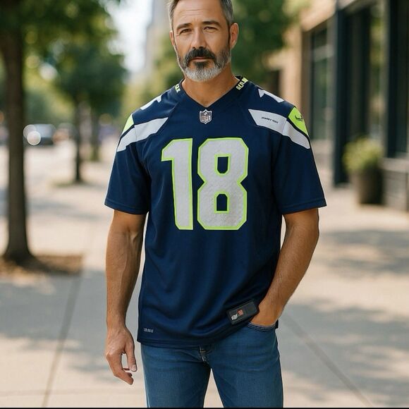 NFL SEATTLE SEAHAWKS #18 Rice Onfield Jersey Nike Size Large Football Sportswear - Picture 1 of 8